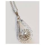 Sterling Silver Necklace with Cultured Pearl Pendant