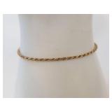 14K Gold Rope Chain Bracelet