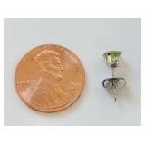 Sterling Silver Stud Earrings with Genuine Stones Set