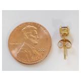 Set of 6 Genuine Stone Stud Earrings 18 KT Gold Over Sterling Silver