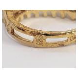 18KT Gold Over Sterling Silver Genuine Emerald Diamond Earrings