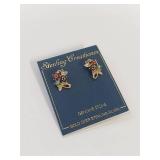 Sterling Creations Genuine Stone Gold Over Sterling Silver Earrings