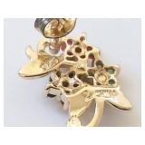 Sterling Creations Genuine Stone Gold Over Sterling Silver Earrings