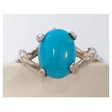 Sterling Silver 925 Ring with Turquoise Stone