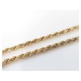 14K Gold Rope Chain Necklace 20 Inches