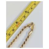 14K Gold Rope Chain Necklace 20 Inches