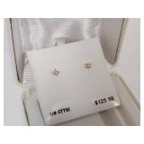 1/8 CTTW Diamond Stud Earrings in Gold Setting