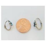 Vintage Silver Earrings with Turquoise Stones