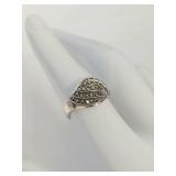 Vintage Sterling Silver Marcasite Ring 925
