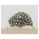 Vintage Sterling Silver Marcasite Ring 925