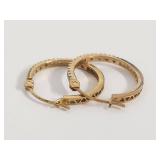 10KT Gold Hoop Earrings with Box and Receipt