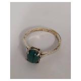 Vintage Silver Ring with Malachite Stone