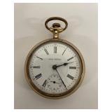 Vintage Seth Thomas Gold-Toned Pocket Watch with Roman Numerals