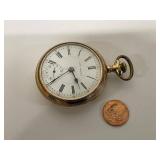 Vintage Seth Thomas Gold-Toned Pocket Watch with Roman Numerals