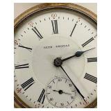 Vintage Seth Thomas Gold-Toned Pocket Watch with Roman Numerals