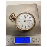 Vintage Seth Thomas Gold-Toned Pocket Watch with Roman Numerals