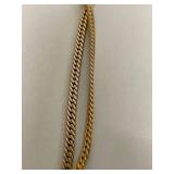 Vintage Gold-Filled Pocket Watch Chain with Engravings
