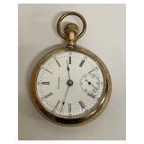 Vintage Waltham Gold Pocket Watch with Roman Numerals