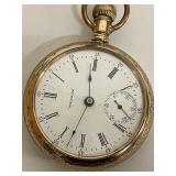 Vintage Waltham Gold Pocket Watch with Roman Numerals