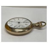 Vintage Waltham Gold Pocket Watch with Roman Numerals