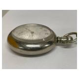 Vintage Sterling Silver Elgin Railroad Pocket Watch with Sterling Silver Chain
