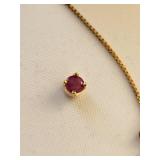 18kt Gold Over Sterling Silver Ruby and Diamond Jewelry Set