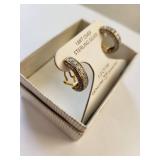 Victoria Townsend 18KT Gold Over Sterling Silver Diamond Hoop Earrings, 1/2 CTW