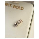 14KT Gold Cubic Zirconia Stud Earrings in Jewelry Box