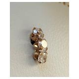 14KT Gold Cubic Zirconia Stud Earrings in Jewelry Box