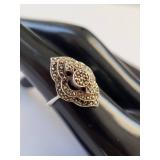 Sterling Silver 925 Vintage Marcasite Art Deco Spinner / Fidget Ring Size 7