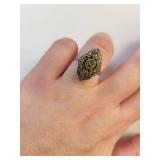 Sterling Silver 925 Vintage Marcasite Art Deco Spinner / Fidget Ring Size 7