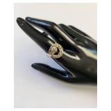 Sterling Silver 925 Geometric Marcasite Spinner / Fidget Ring Size 8