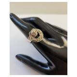 Sterling Silver 925 Geometric Marcasite Spinner / Fidget Ring Size 8