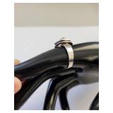 Sterling Silver 925 Geometric Marcasite Spinner / Fidget Ring Size 8