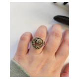 Sterling Silver 925 Geometric Marcasite Spinner / Fidget Ring Size 8