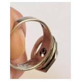 Sterling Silver 925 Geometric Marcasite Spinner / Fidget Ring Size 8