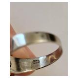 Sterling Silver 925 Geometric Marcasite Spinner / Fidget Ring Size 8