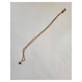 Gold Tone Heart Pendant Necklace with Chain, 1.78g