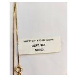 Gold-Tone Heart Necklace with Gemstone Flower Pendant