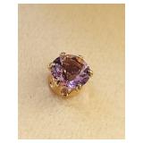 14k Gold Amethyst Earrings, 0.67 Grams