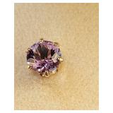 14k Gold Amethyst Earrings, 0.67 Grams