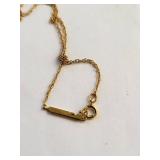 14k Gold Amethyst Necklace, 1.32 Grams