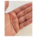 14k Gold Amethyst Necklace, 1.32 Grams