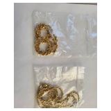 Pair of Sterling Silver Gold Plated Necklaces Made in Italy