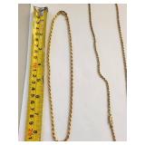 Pair of Sterling Silver Gold Plated Necklaces Made in Italy