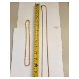 Pair of Sterling Silver Gold Plated Necklaces Made in Italy