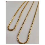 Pair of Sterling Silver Gold Plated Necklaces Made in Italy