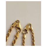 Pair of Sterling Silver Gold Plated Necklaces Made in Italy