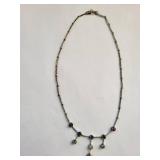 Sterling Silver Amethyst and Blue Topaz Necklace, 16 Inches