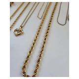 Collection of Gold Plated Necklaces and Bracelets with Decorative Accents